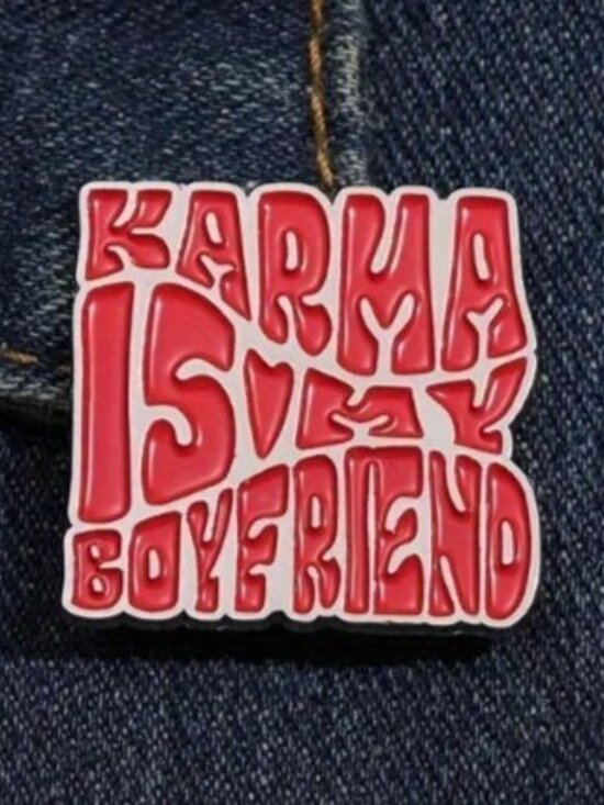 Jewelry - Karma Is My Boyfriend Enamel Pin – Iconic Taylor Swift Lyric Collectible!